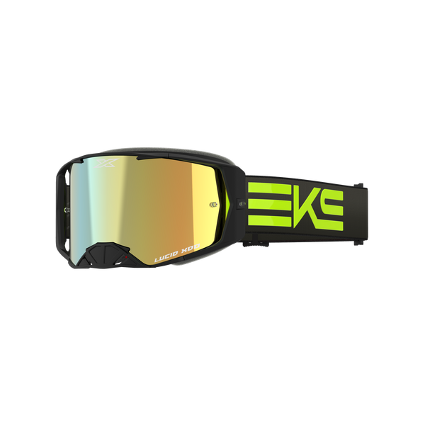 Lucid Goggle EKS Flag Black Flo Yellow - Gold Mirror Lens - EKS Brand