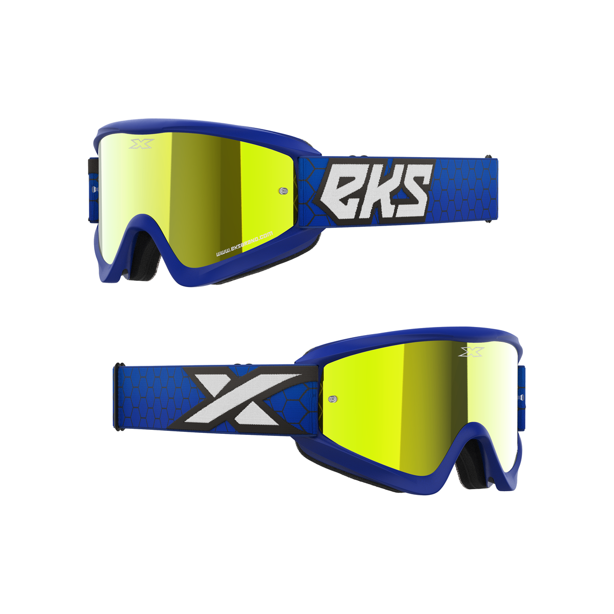 GOX Flat-Out Mirror Goggle Royal Blue - GOLD Mirror Lens