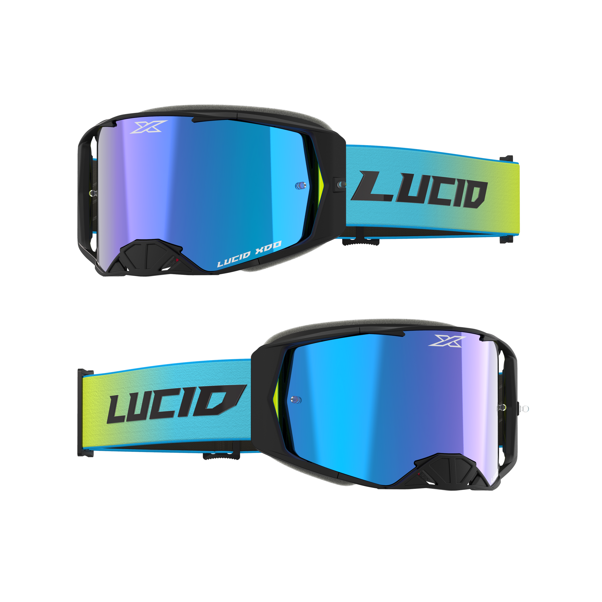 lucid dreams goggles Lucid Goggle LUCID TM Flo Fade Blue - Blue Mirror Lens