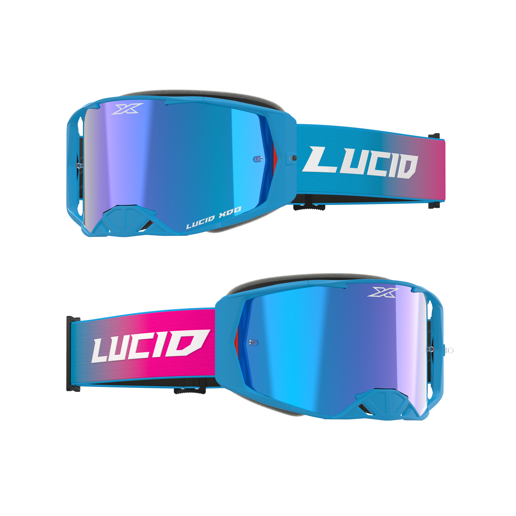 lucid goggles Lucid Goggle LUCID TM Flo Fade Pink - Blue Mirror Lens