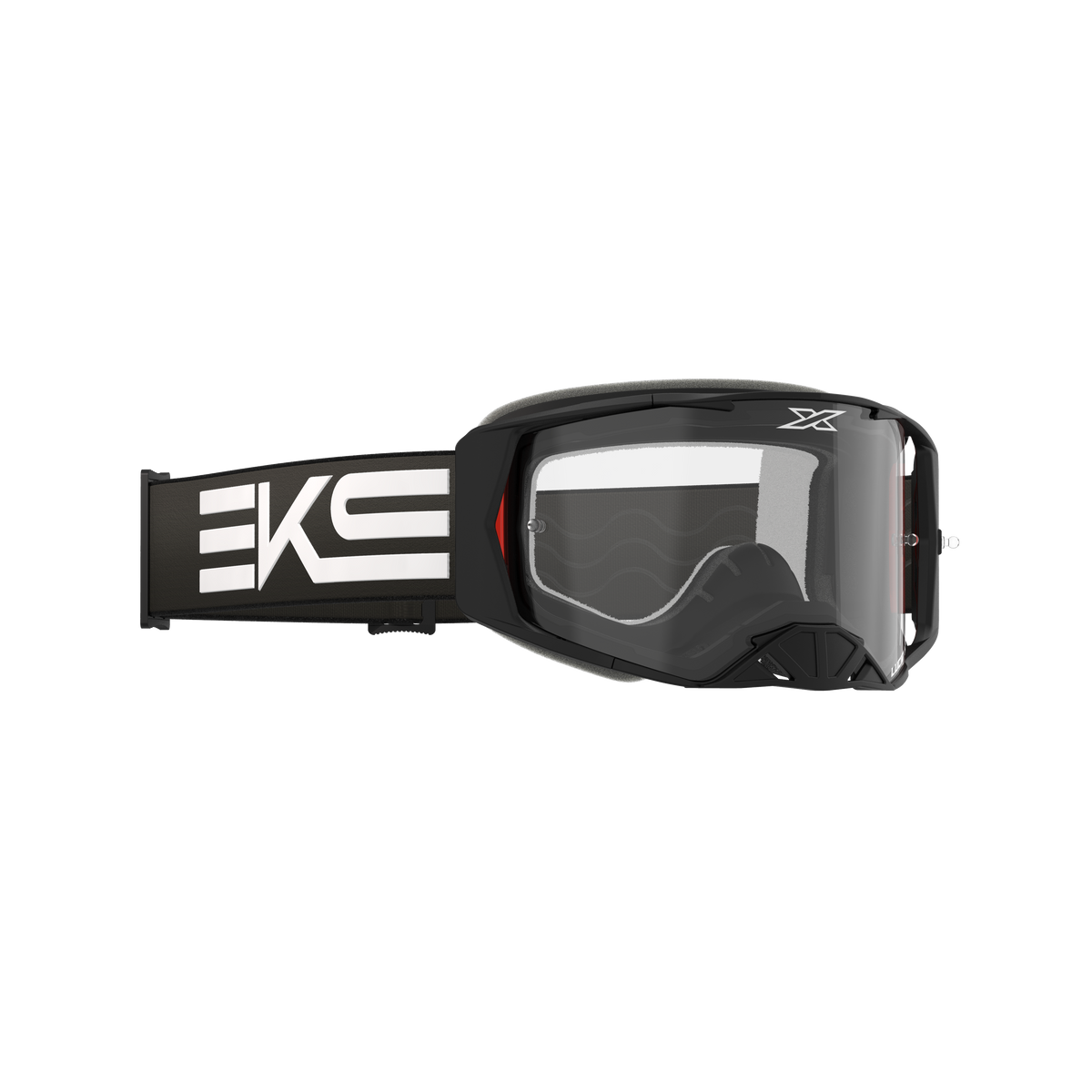 Lucid Race Face Goggle EKS Flag Black White - Clear Lens