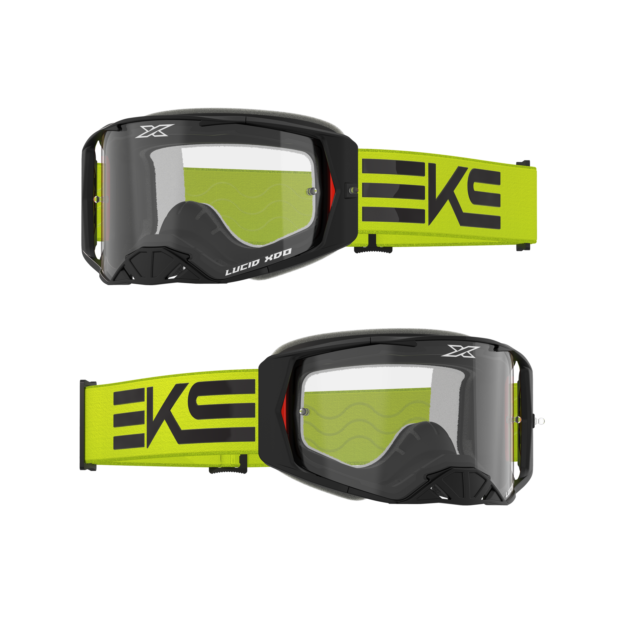 eks brand goggles Lucid Race Face Goggle EKS Flag Flo Yellow Black