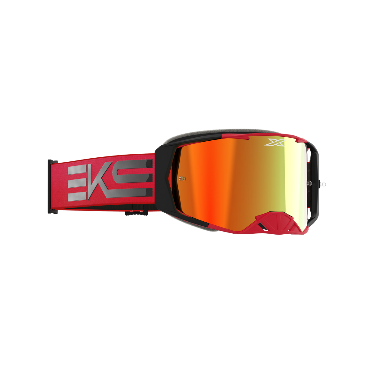 Lucid Goggle EKS Flag Red Black - Red Mirror Lens