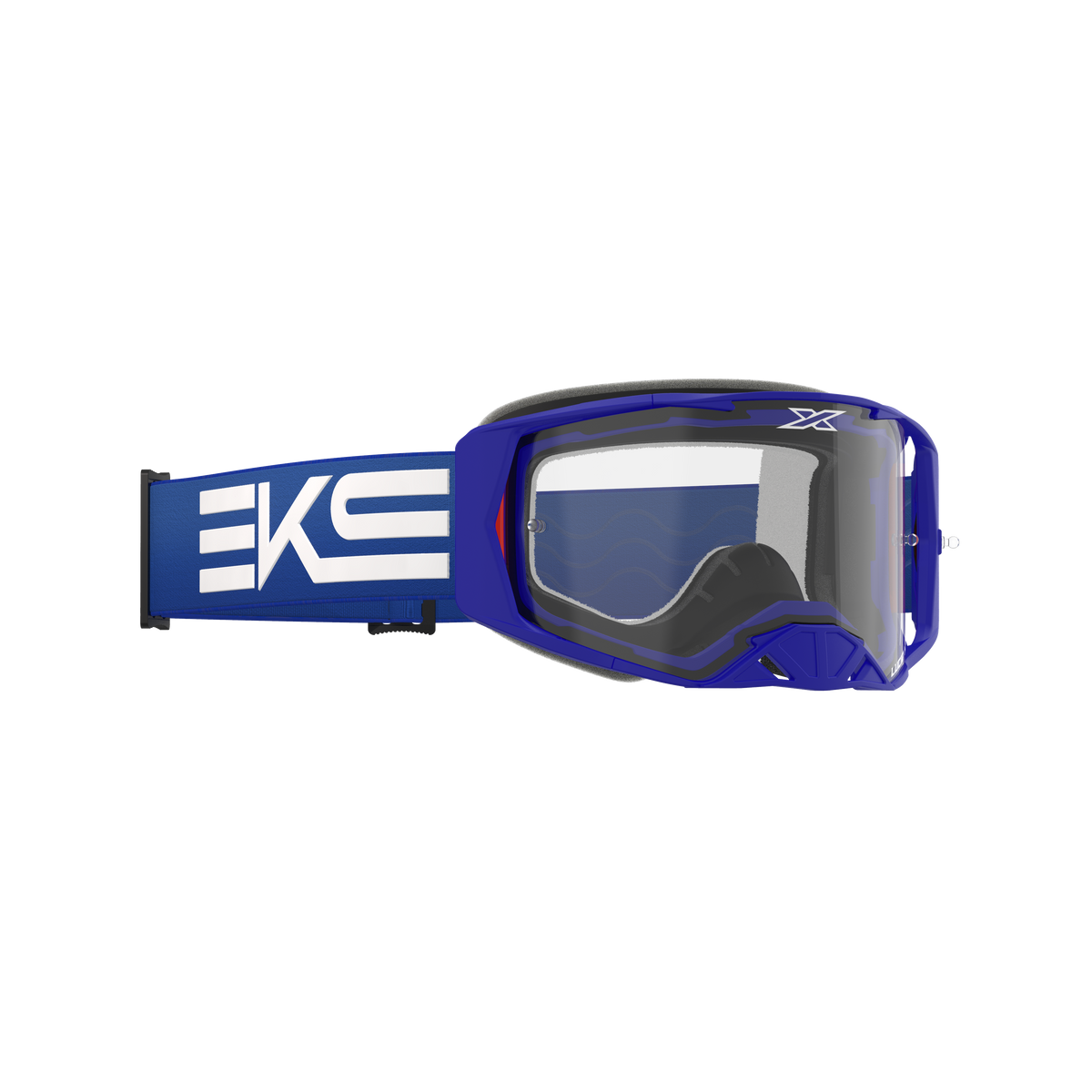 Lucid Race Face Goggle EKS Flag Blue - Clear Lens