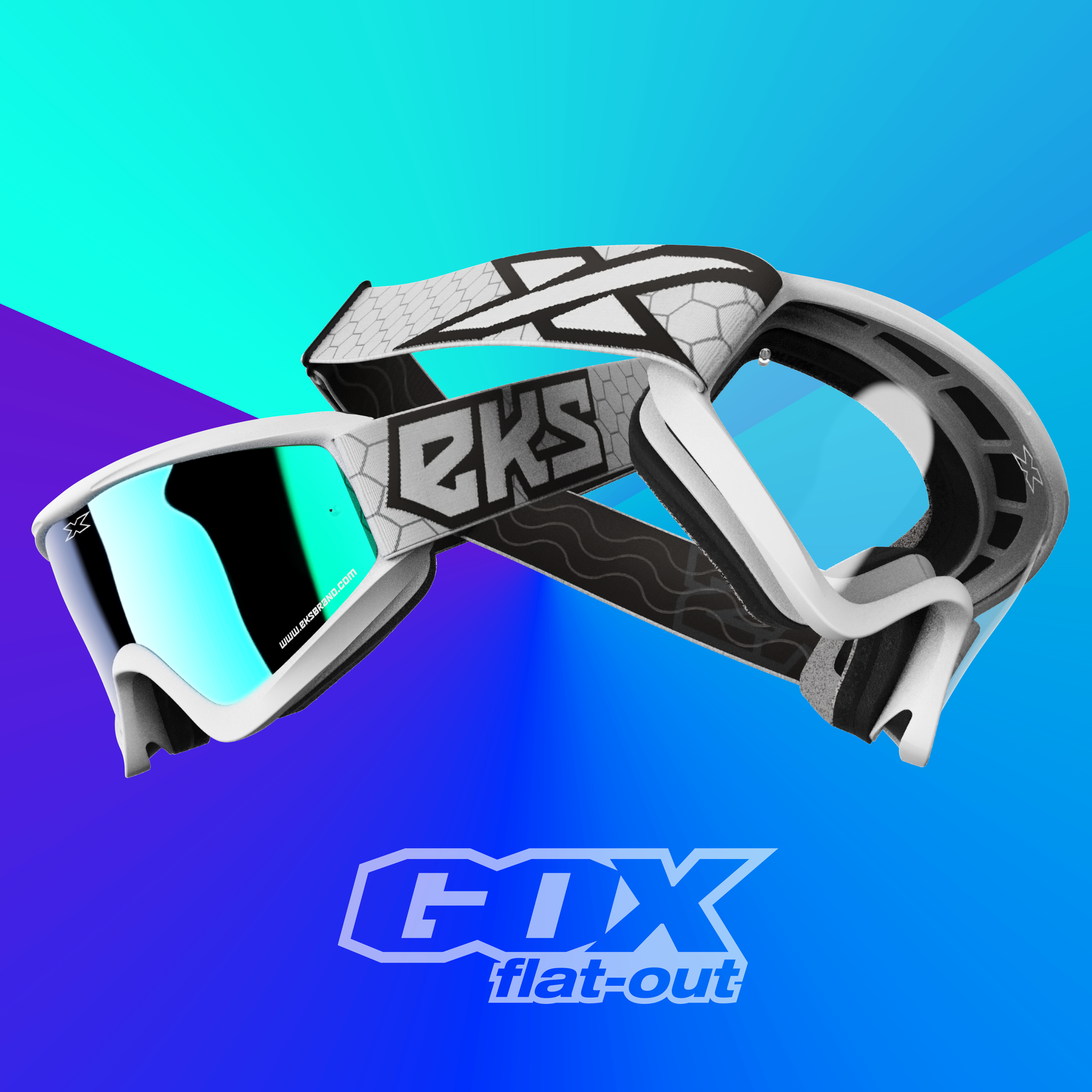 x brand goggles GOX Flat-Out Mirror Goggle White, Black